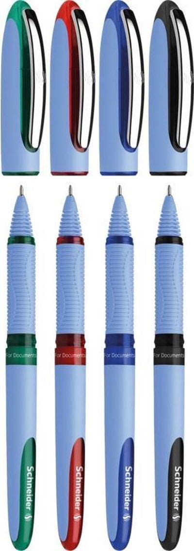 Schneider schrijfwaren schneider rollerball - one hybrid n - naaldpunt - 0,5mm - 4 stuks assorti kleuren - s-183594