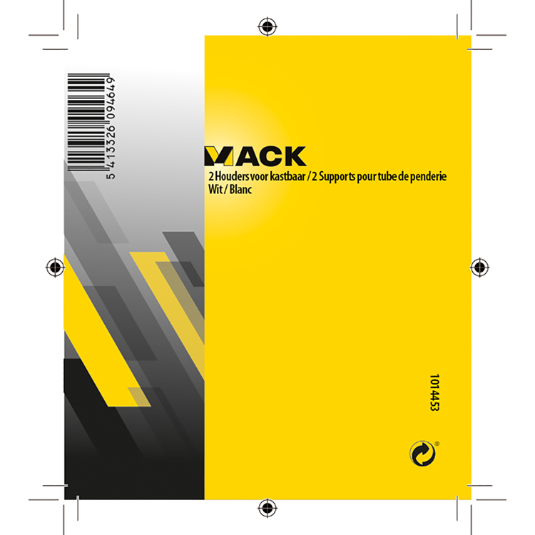 Mack 1014453 - 2 houders voor kastbaar wit | 5 stuks