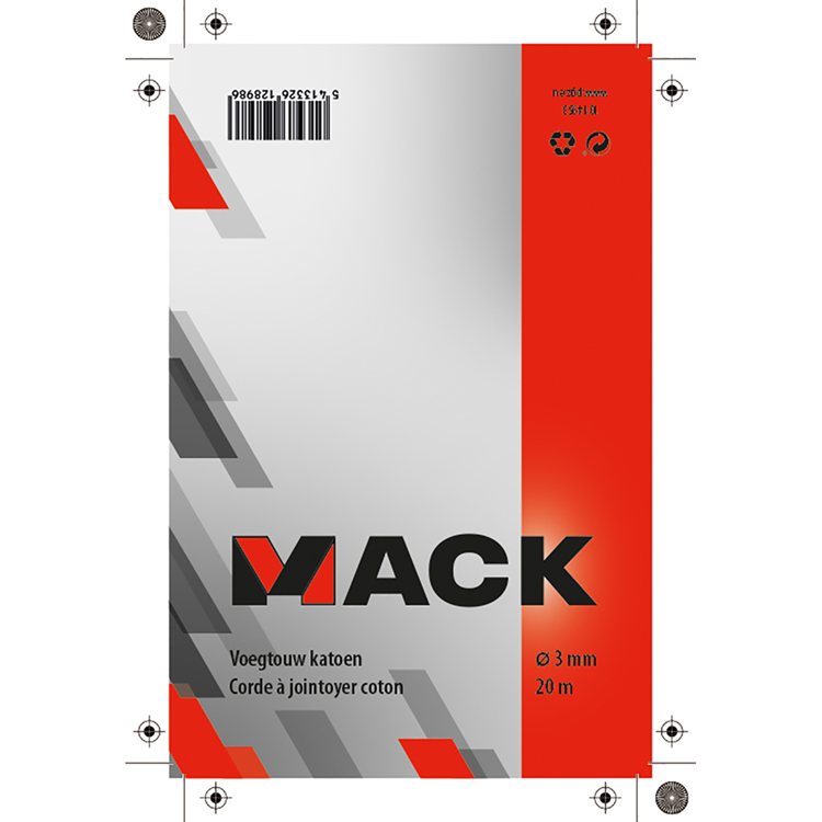Mack 1014953 - voegtouw katoen 3mm-20m | 5 stuks