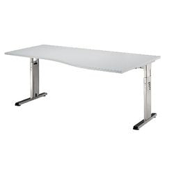 Bach desk ergonomic lightgrey height adjustable c-leg 1800x1000x680-760mm hammere