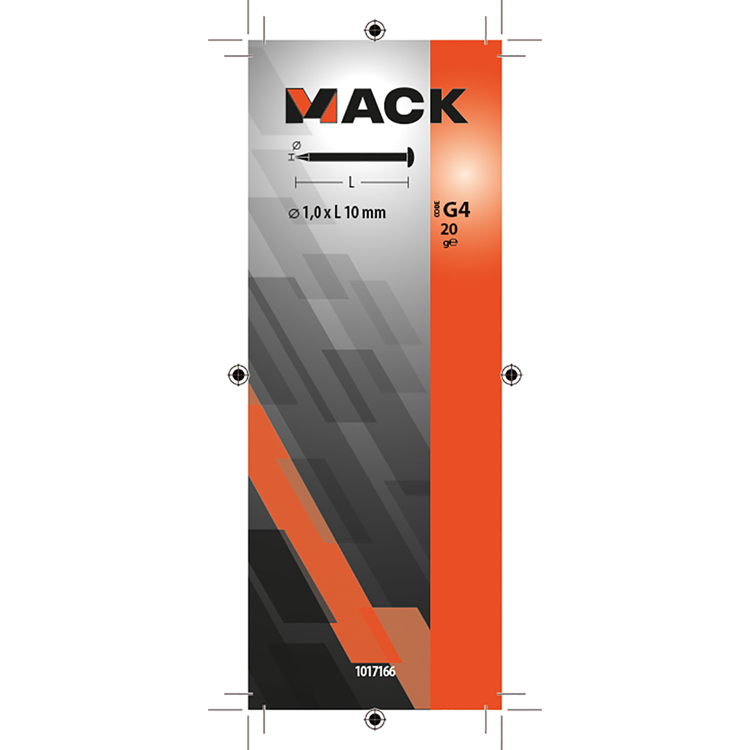 Mack 1017166 - nagel bolle kop messing 20 gr 1,0 x 10 mm | 10 stuks