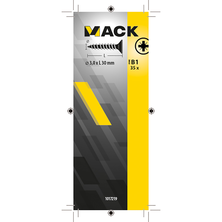 Mack 1017219 - spaanplaatschroef vz kop geelverz.35 st 3,0 x 30 mm | 10 stuks