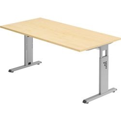 Desk maple straight c-leg height adjustable 1600x800x680-760mm