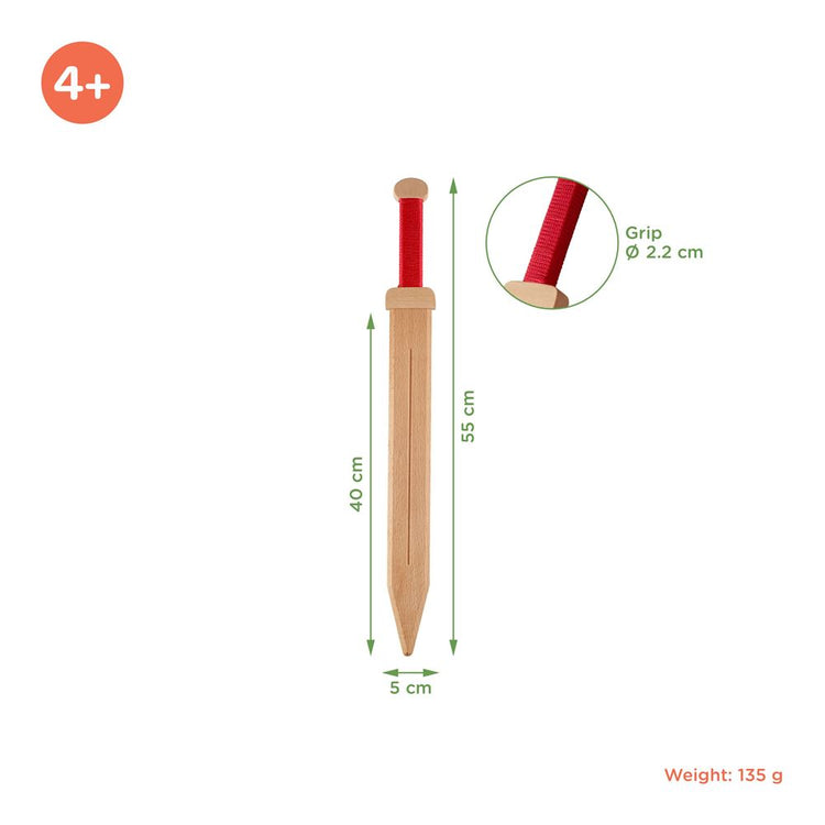 Woodsy houten romeins zwaard 53,5x6x5 cm