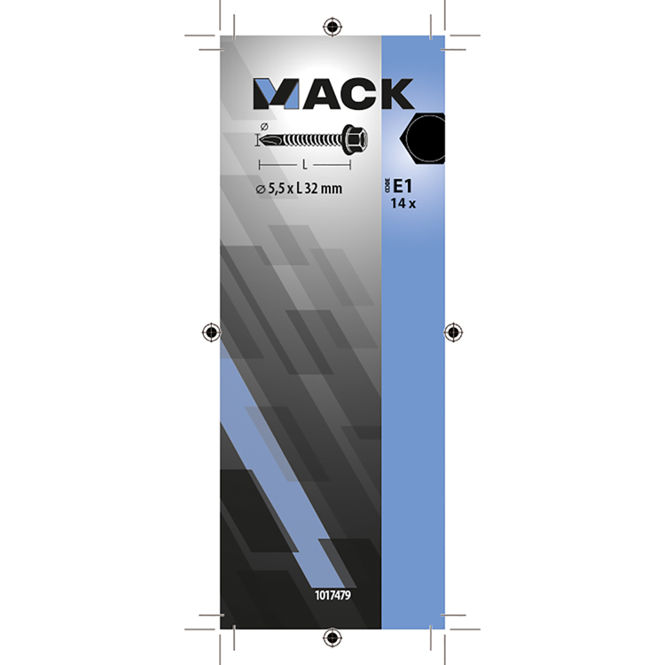 Mack 1017479 - zelfborende schroef zesk.kop verz. 14st 5,5 x 32 mm | 5 stuks