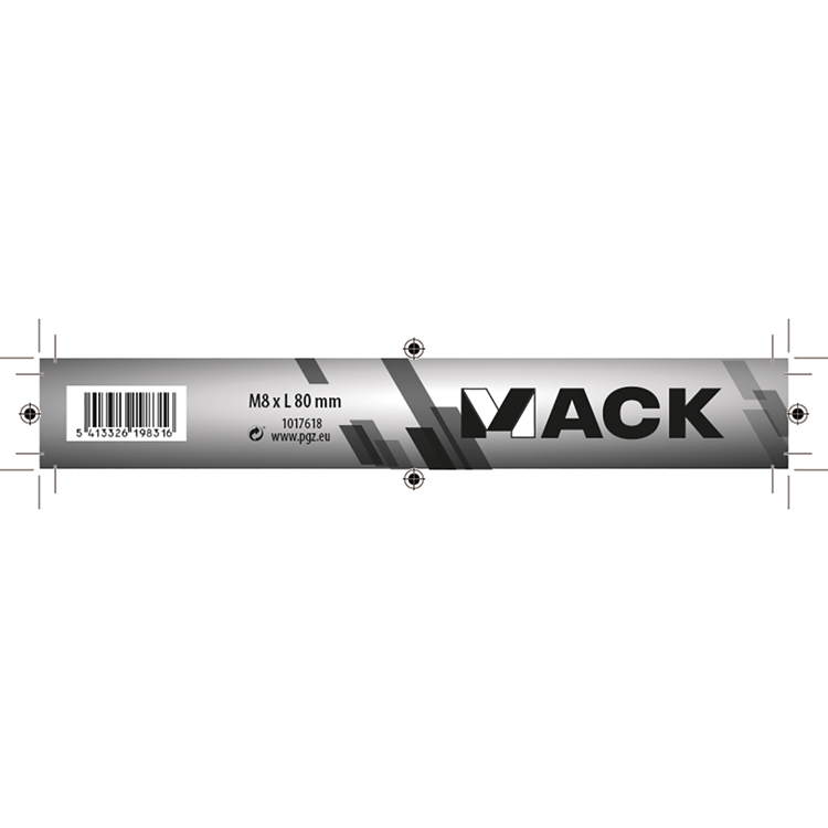 Mack 1017618 - tapbout + moer staal verzinkt 1 st m8 x 80 mm | 10 stuks