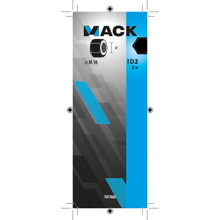Mack 1017682 - zeskant moer staal verzinkt 2 st m 18 | 10 stuks