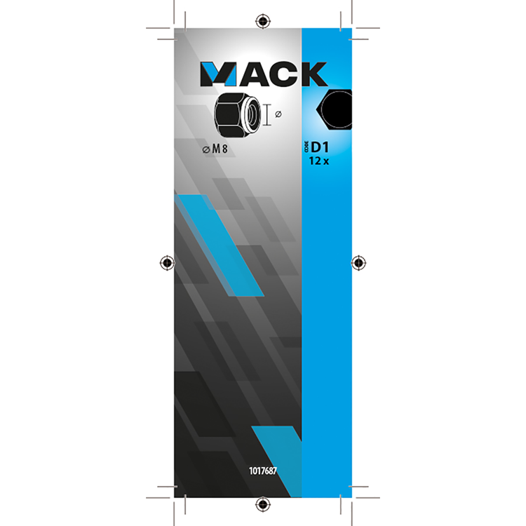 Mack 1017687 - zeskant borgmoer staal verzinkt 12 st m8 | 10 stuks