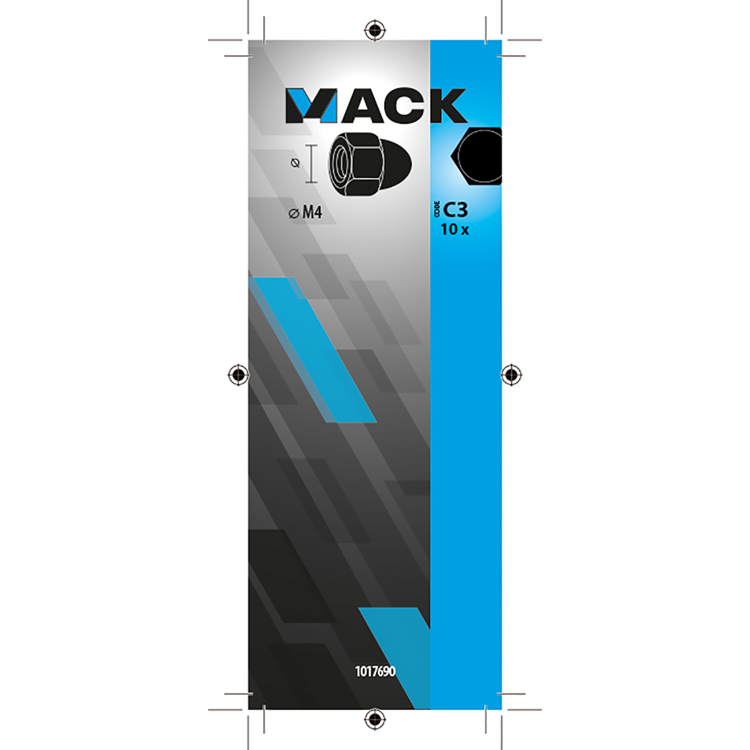 Mack 1017690 - zeskant dopmoer staal verzinkt10 st m4 | 10 stuks