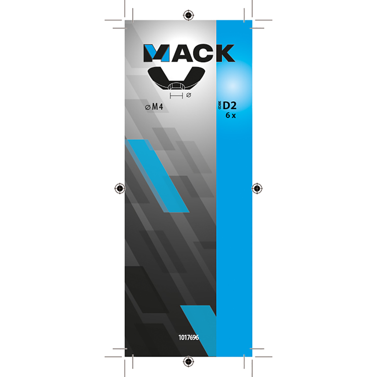 Mack 1017696 - vleugelmoer staal verzinkt 6 st m4 | 10 stuks