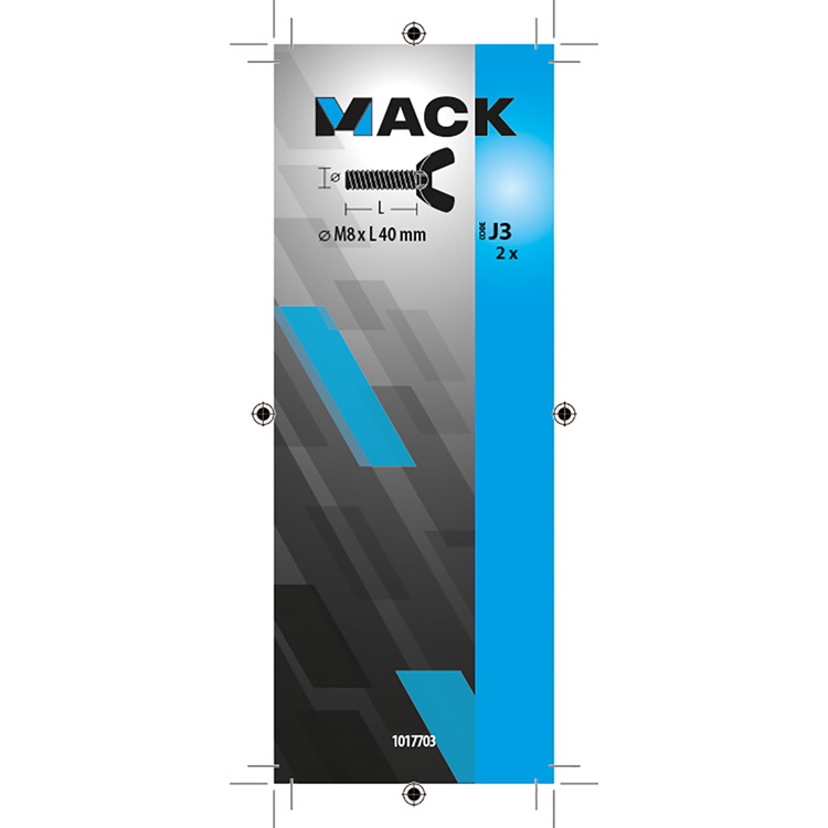 Mack 1017703 - vleugelschroef geelverzinkt 2 st m8 x 40 mm | 10 stuks
