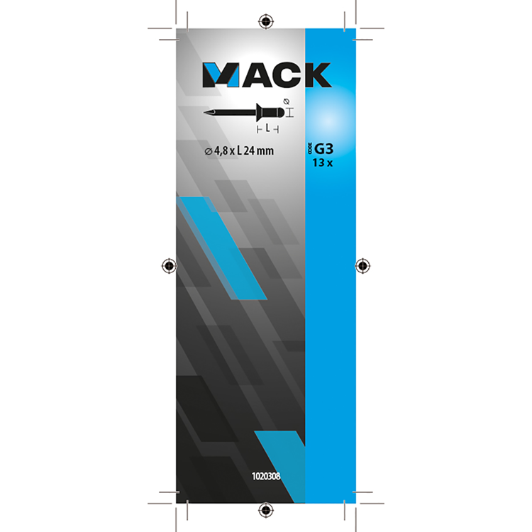 Mack 1020308 - 13 blindnieten alu 4,8x24mm | 5 stuks