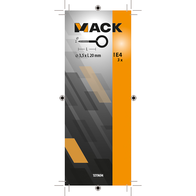 Mack 1019694 - schroefoog messing 3 st 3,5 x 20mm | 10 stuks