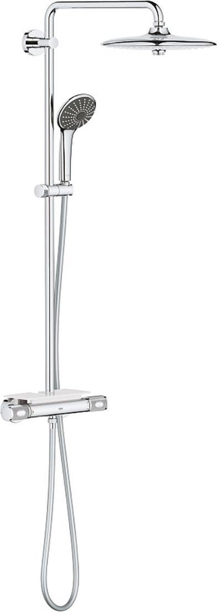 Grohe vitalio joy 260 regendouche - ø 26 cm - waterbesparend - inclusief thermostaatkraan en planchet - met cooltouch technologie - chroom