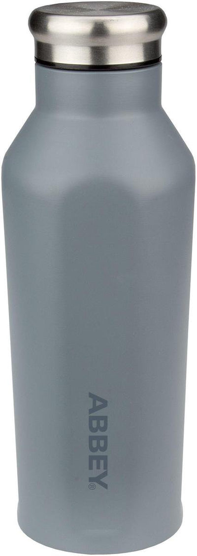 Abbey camp abbey drinkfles dubbelwandig - 0.35 l - grijs zilver - roestvrijstaal