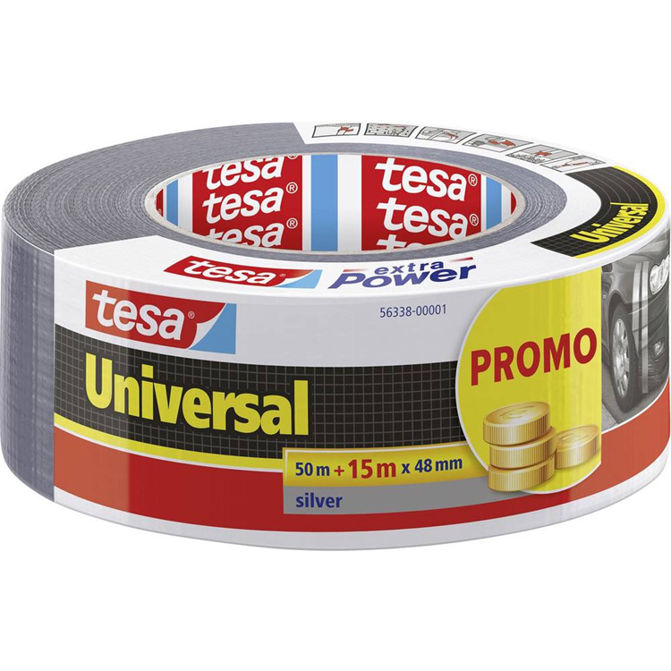 Tesa 1072223 - xp universal promo 50 + 15m 48mm grijs | 4 stuks