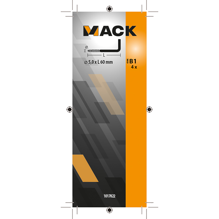 Mack 1017822 - schroefduim staal verzinkt 4st 5,0 x 60 mm | 10 stuks