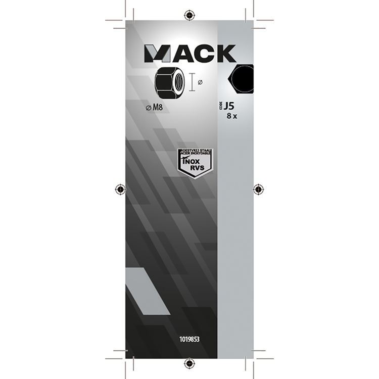 Mack 1019853 - zeskantmoer inox a2 8 st m8 | 10 stuks