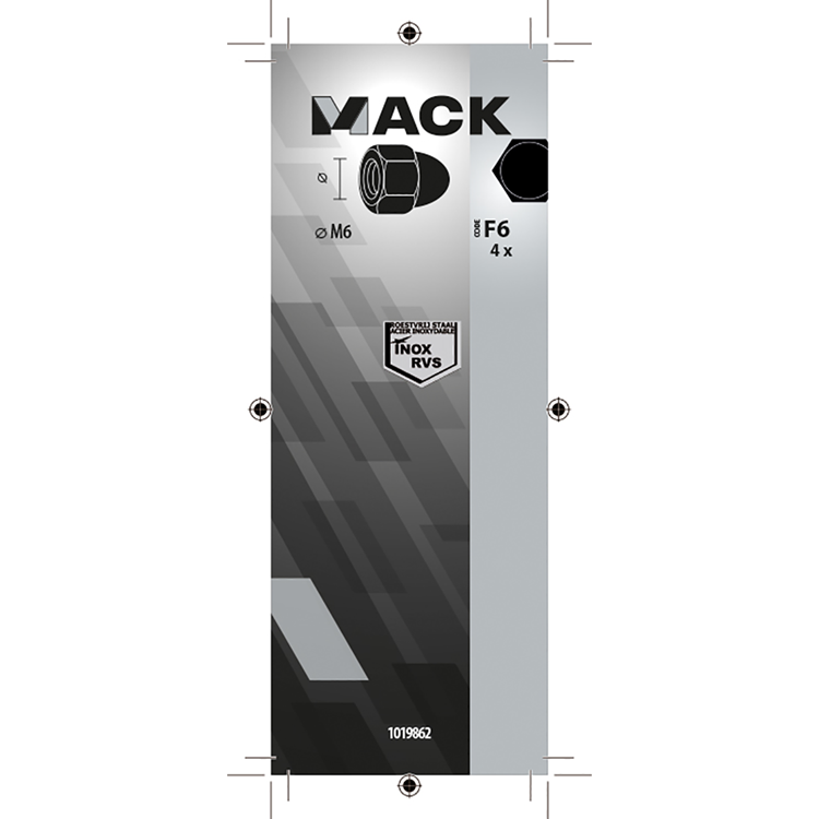 Mack 1019862 - zeskant dopmoer inox a2 4st m6 | 10 stuks