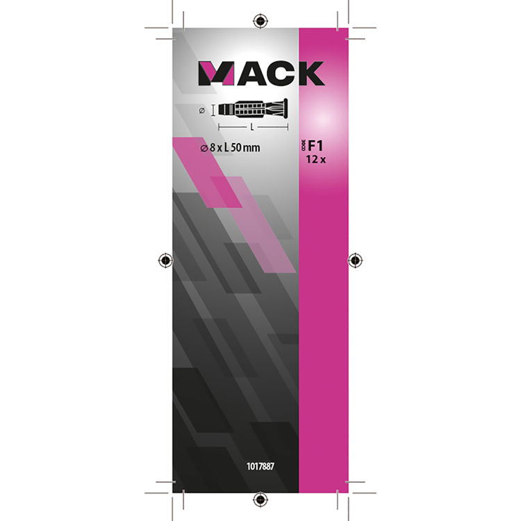 Mack 1017887 - universeelplug met kraag polyethyl.12st 8 x 50 mm | 5 stuks