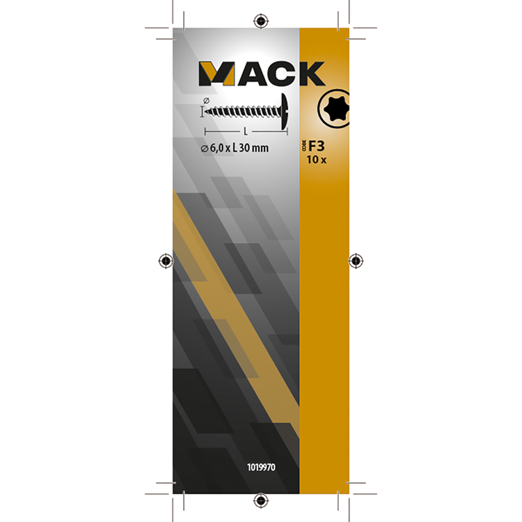 Mack 1019970 - luikschroef geel verzinkt 6,0 x 30 mm 10st | 5 stuks