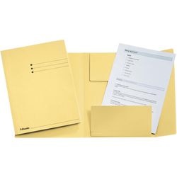 Mappen esselte 3 flappen a4 240x318mm geel