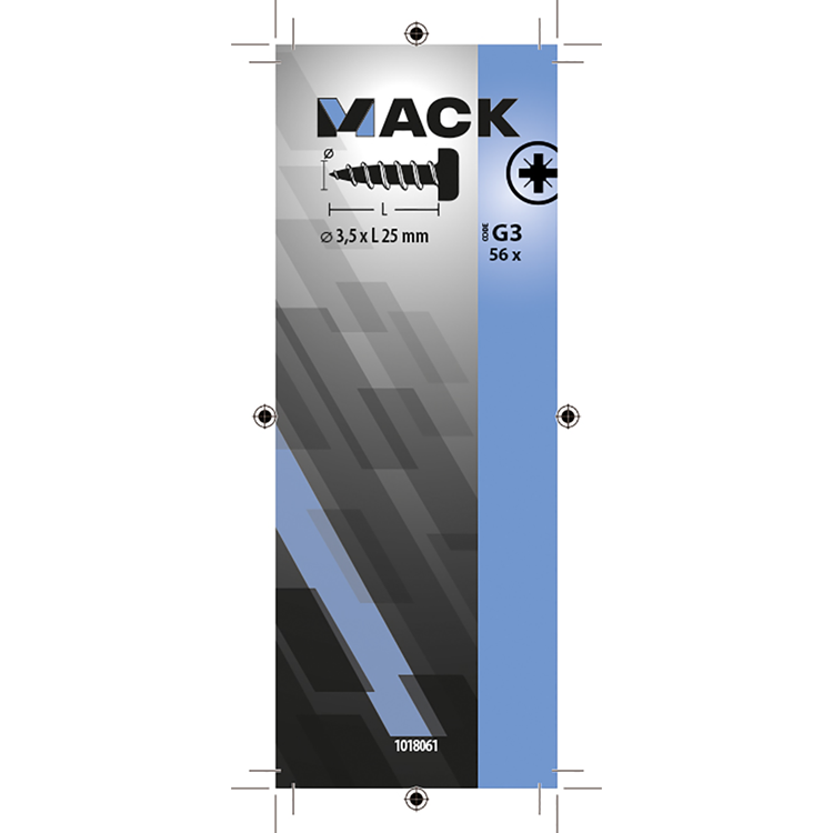 Mack 1018061 - zelftappende schroef cylkop verz. 56 st 3,5 x 25 mm | 5 stuks