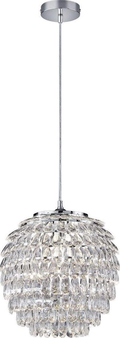 Rl live your light reality petty - hanglamp - chroom - excl. 1x e27 4 w - plafondbevestiging - in hoogte verstelbaar