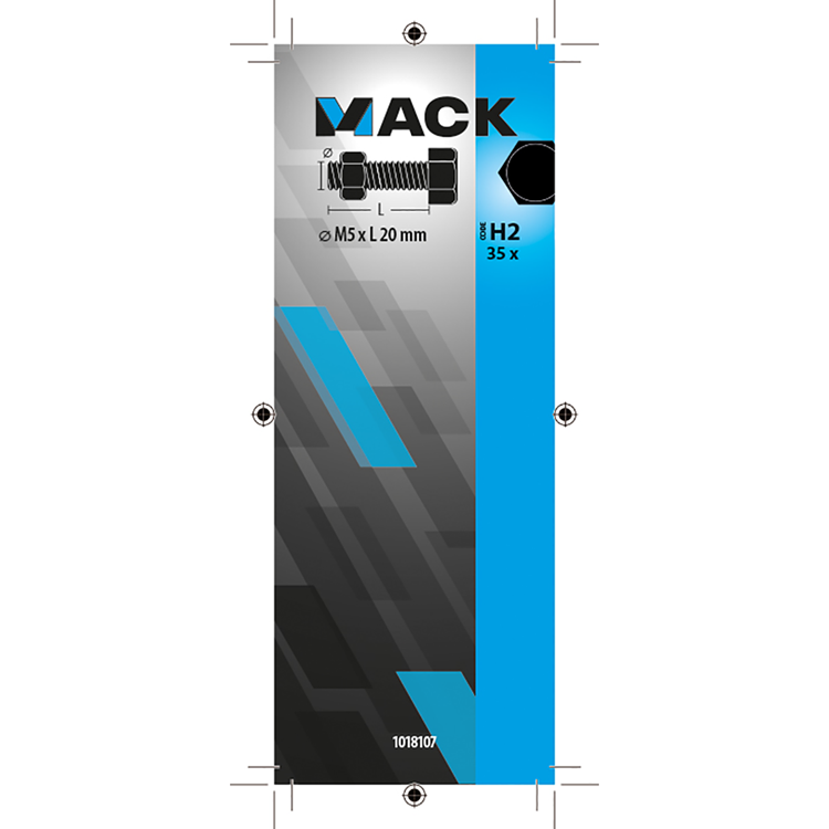 Mack 1018107 - tapbout + moer staal verzinkt 35 st m5 x 20 mm | 5 stuks