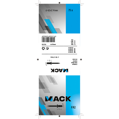 Mack 1020316 - 75 blindnieten alu 4,0x14mm | 5 stuks