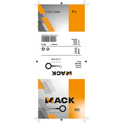 Mack 1018135 - schroefoog staal verzinkt 45st 3,5 x 16 mm | 5 stuks
