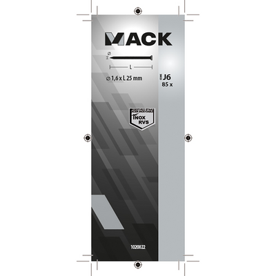 Mack 1020022 - nagel platte kop inox a2 85 st 1,6 x 25 mm | 5 stuks