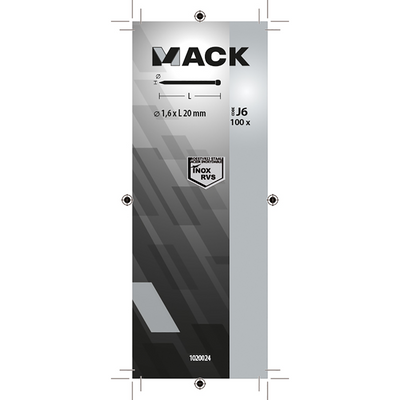 Mack 1020024 - nagel ronde kop inox a2 100 st 1,6 x 20 mm | 5 stuks
