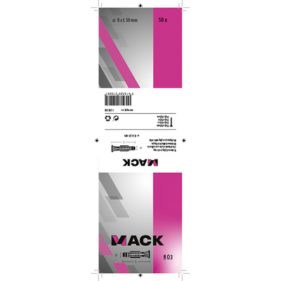 Mack 1018159 - universeelplug + kraag polyethyl50 st 8 x 50 mm | 5 stuks