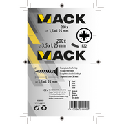 Mack 1020083 - spaanplaatschroef vz kop geel vz 200 st 3,5 x 25 mm | 5 stuks - afbeelding 2