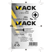 Mack 1020089 - spaanplaatschroef vz kop geel vz 200 st 4,0 x 16 mm | 5 stuks - afbeelding 5