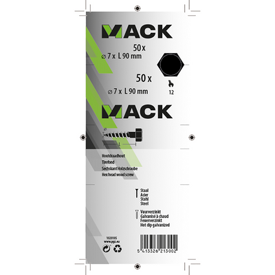 Mack 1020185 - houtdraadbout vuurverzinkt 50 st 7 x 90 mm | 2 stuks