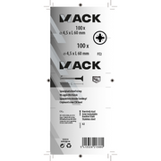 Mack 1020243 - spaanplaatschroef vz kop inox a2 100 st 4,5 x 60 mm | 2 stuks - afbeelding 2