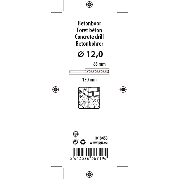 Mack 1018453 - betonboor din 8039 ø 12,0 x 150 mm | 5 stuks