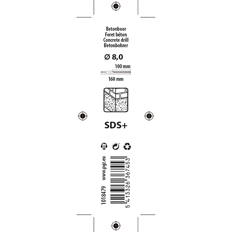 Mack 1018479 - hamerboor sds + ø 8,0 x 160 mm | 5 stuks