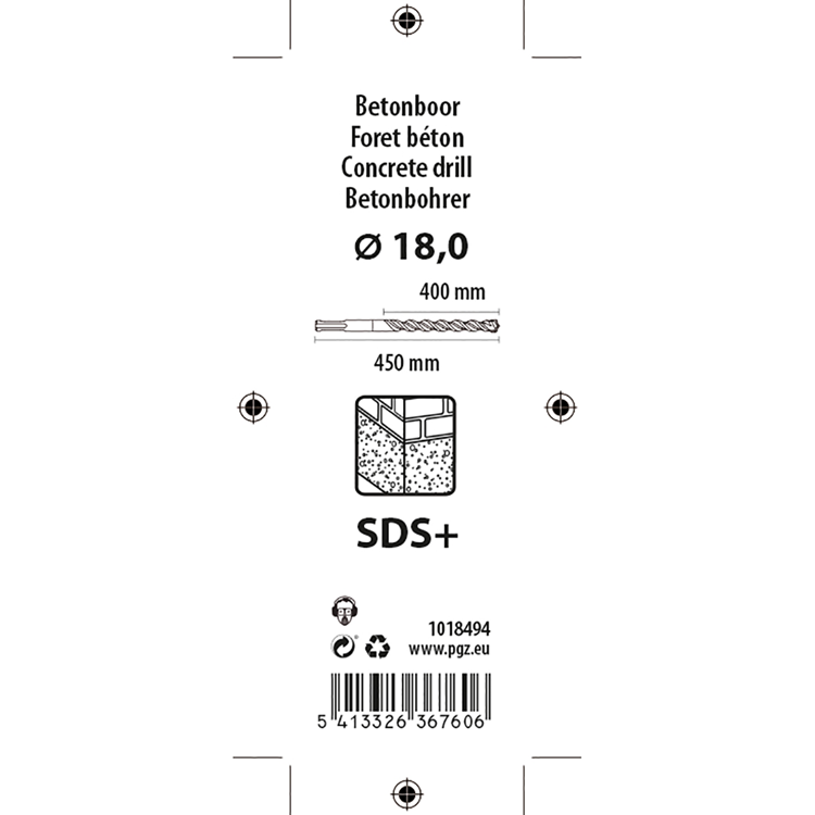 Mack 1018494 - hamerboor sds + ø 18,0 x 450 mm | 5 stuks