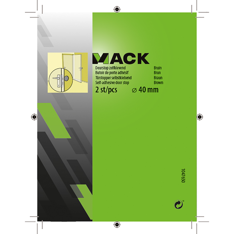 Mack 1047650 - deurstop zelfklevend bruin ø 40 mm 2 st pcs | 6 stuks