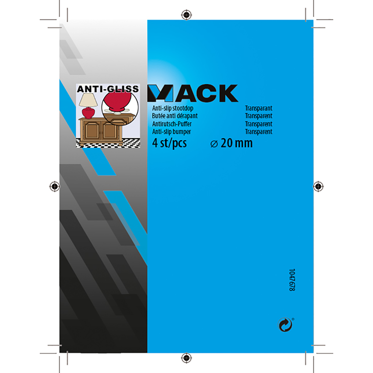 Mack 1047678 - anti-slip stootdop transparant ø 20 mm 4 st pcs | 12 stuks