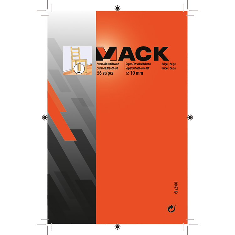 Mack 1047719 - super-vilt zelfklevend beige ø 10 mm 56 st pcs | 12 stuks