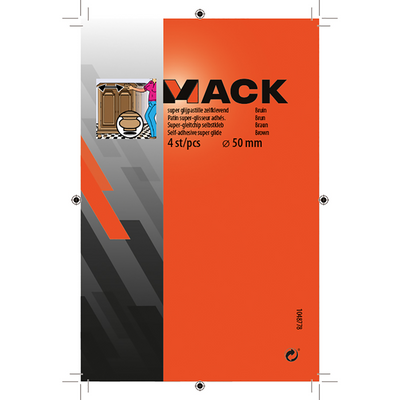 Mack 1048778 - super glijpastille zelfklevendbruin ø 50 mm 4 st pcs | 12 stuks