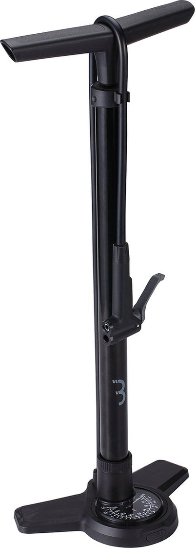 Bbb cycling airboost 2.0 fietspomp met drukmeter - 11 bar 160 psi - ventielen: dunlop, presta schräder - hoge druk vloerpomp racefiets en mtb - zwart - bfp-28
