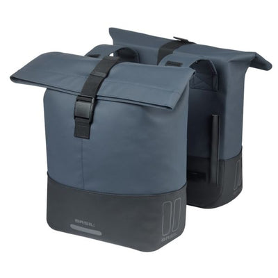 Basil b.v. dubbele fietstas basil cove 28-32l 14 x 29 x 36 cm - blauw zwart