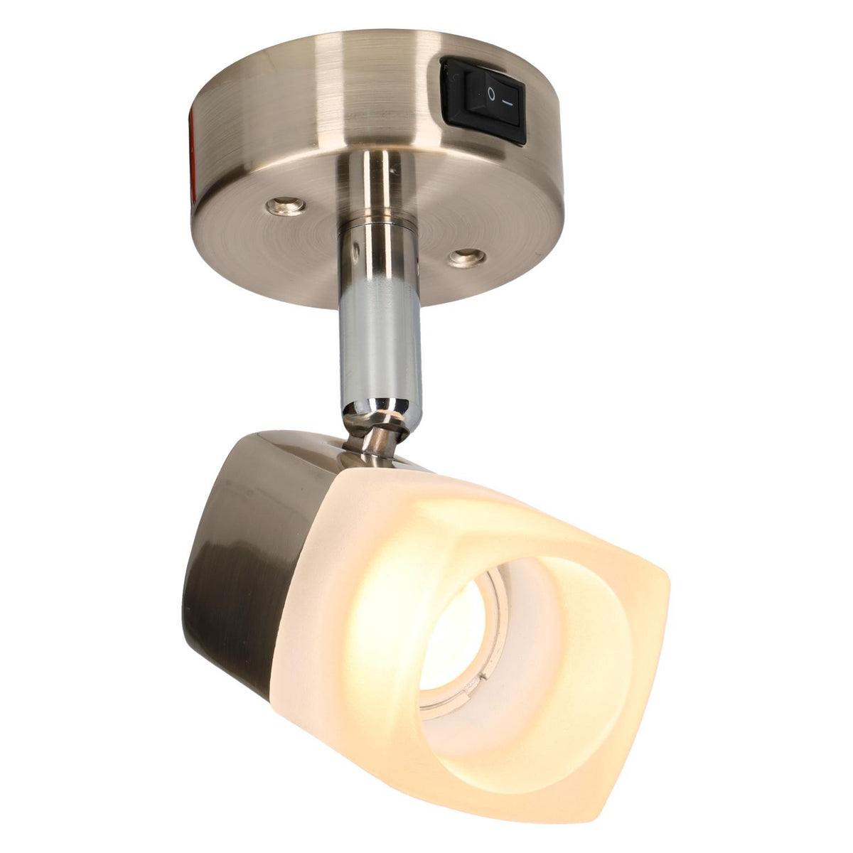 Luna camper en caravan opbouwspot - ece r10 - geborsteld staal met melkglas