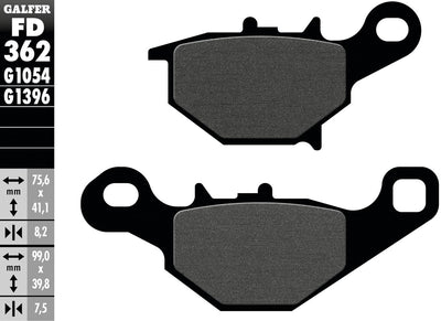 Galfer bremsbelag fd362 brake pad fd362 g1054 organic standard