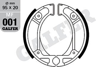 Galfer bremsbacke mf001 brake shoe mf001 g2165 organic